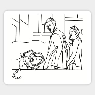 Space Rat Distracted Boyfriend Meme Outline Magnet